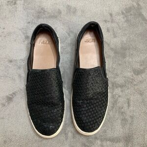UGG Jass Star Sequin SlipOn Sneakers Black Leather Low Top Shoes Woman 10